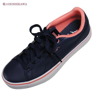 【靴のHOSHIKAWA】 『PUMA 389908 03』プーマ スニーカーVコートバルクEB 22.5cm〜28cm レディースローカット レースアップ