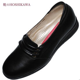 【靴のHOSHIKAWA】 『SALON DE GRES 6491』サロンドグレー ブラック21.5cm～25cm EEパンプス 牛革コンフォート ローヒール