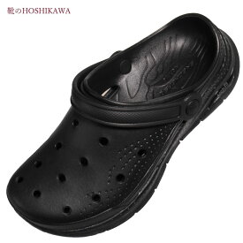 【靴のHOSHIKAWA】 『SKECHERS 111385』22cm～26cm レディースクロッグサンダルバックベルト ブラック合皮 耐水 軽量
