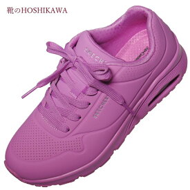 【靴のHOSHIKAWA】 『SKECHERS SPORTL 73690』スケッチャーズ スニーカー22.5cm～25cm EEピンク レディースレースアップ 運動靴フラット底 合皮