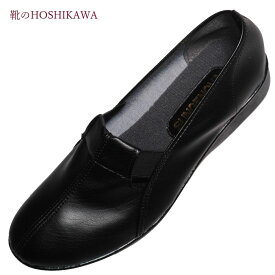 【靴のHOSHIKAWA】 『SUNGENOVA 33015』サンジェノバ カッター22cm～24.5cm 幅広ブラック レディース日本製 合皮 紐無し