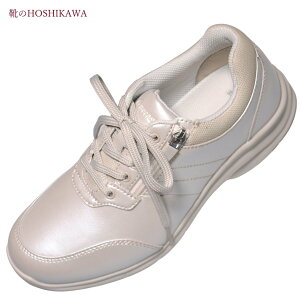 【靴のHOSHIKAWA】 『World March WL3601』ワールドマーチウォーキングシューズ22cm〜25cm EEEEレディース シルバーファスナー レース衝撃吸収 幅広
