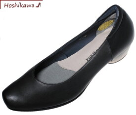 【靴のHOSHIKAWA】 『Yukiko Kimijima 8255』ユキコキミジマ ブラック22cm～24.5cm EEEEパンプス レディースローヒール フォーマルビジネス 冠婚葬祭 牛革