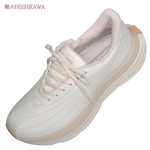 【靴のHOSHIKAWA】 『YONEX SHWL128』ヨネックス スニーカー22cm〜25cm 3.5Eレディース オフホワイウォーキングシューズ合皮 巾広