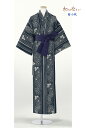 ゆかた「菊小紋」中サイズ（対応身長155〜165cm）【業務用】【浴衣】【夏】【旅館】【温浴施設】【和風】【寝巻き】【…