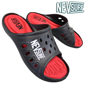 ネブサーフ サンダル nev12 メンズ ブラック/レッド Mサイズ～LLサイズ スライドサンダル ビーチサンダル ウォーターサンダル シューズ 靴 履きやすい靴 nevsurf