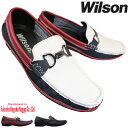 【エントリーでポイント5倍⇒6/27(金)1:59迄】 スリップオン Wilson 8802 メンズシューズ カジュアルシューズ デッキシューズ ドライビングシューズ 紳士靴 スリッポン ビットローファー ウィルソン ブラック 紐なし靴 モカシン