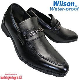 Wilson ウィルソン 183 黒 メンズ ビジネスシューズ ビジネス靴 紳士靴 ビット スリップオン 冠婚葬祭 防水 滑り止め