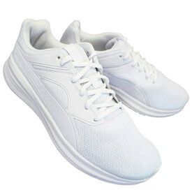 【全商品ポイント5倍⇒4/27(土)9:59迄】 プーマ puma スニーカー トランスポート 377028-11 ホワイト 22cm～29cm メンズ レディース ジュニア キッズ ランニングシューズ 白スニーカー ホワイトスニーカー ホワイトシューズ 白靴 通学靴 作業靴