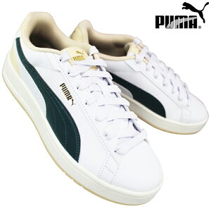 プーマ puma スニーカー 400284-12 コートクラシコ ホワイト/ダークグリーン 23.5cm〜28cm メンズ レディース シューズ テニスシューズ 白靴 通学靴 紐靴 プーマ400284