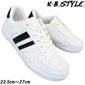 KB.STYLE K-2149 白/黒 メンズシューズ コートスニーカー 紐靴 軽量 お買い得 kbstyle ケービースタイル 軽い 靴 作業靴