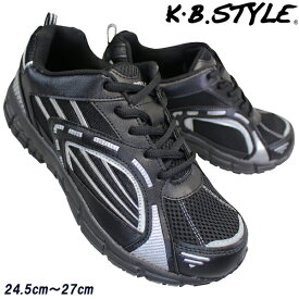 【全商品ポイント5倍⇒4/27(土)9:59迄】 KB.STYLE スニーカー ランニングシューズ メンズ ブラック 2002 ヒモ 幅広 軽量 作業靴