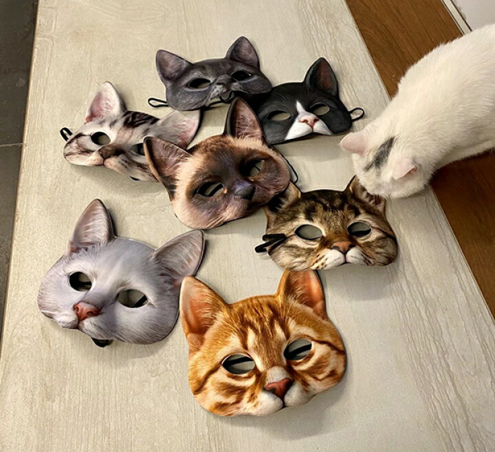 楽天市場】選べる20種類可愛い動物お面！ ネコ ウサギ キャット お面 