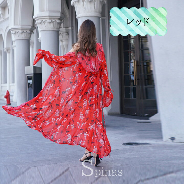 楽天市場】S-3XL フード付 美しく舞う 大人可愛い シアーロング  