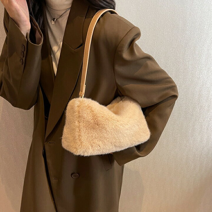 楽天市場】ふんわり感に癒される！フェイクファー ショルダーバッグ 鞄 