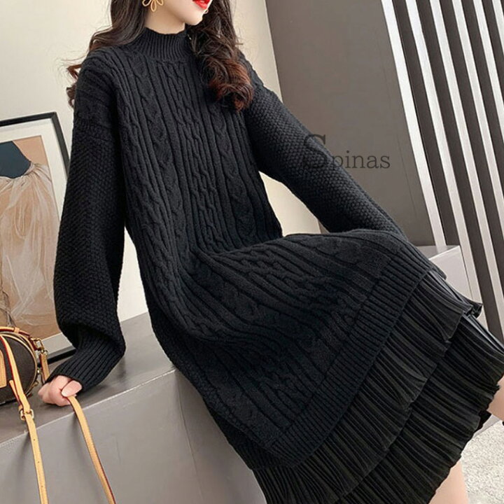 楽天市場】M-3XLまで やわらか上品ニット 裾フリル で大人かわいい  