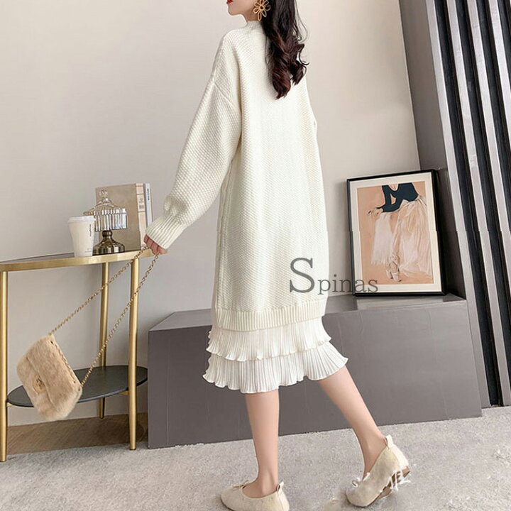 楽天市場】M-3XLまで やわらか上品ニット 裾フリル で大人かわいい  