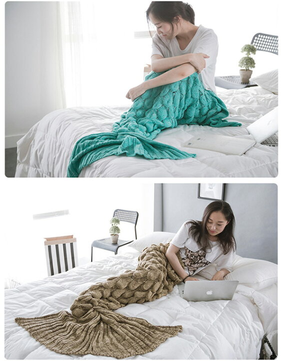 楽天市場】膝掛けとして人魚になりながら防寒対策！マーメイドテール  