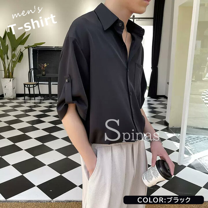 楽天市場】ロールアップされた袖がポイントに！半袖 メンズTシャツ  