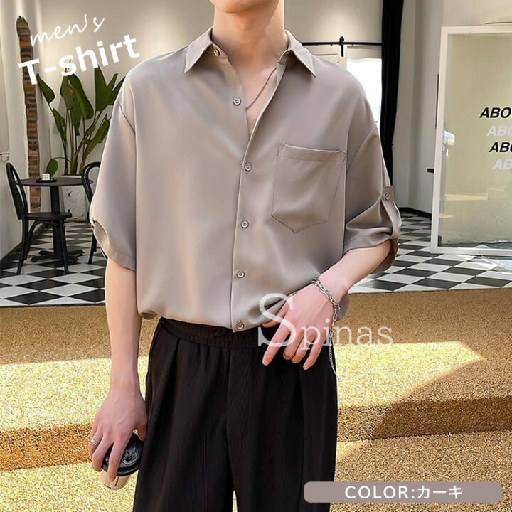 楽天市場】ロールアップされた袖がポイントに！半袖 メンズTシャツ  