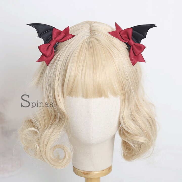 楽天市場】小悪魔に変身 リボン付き 羽ヘアピン 1ペア2個セット 