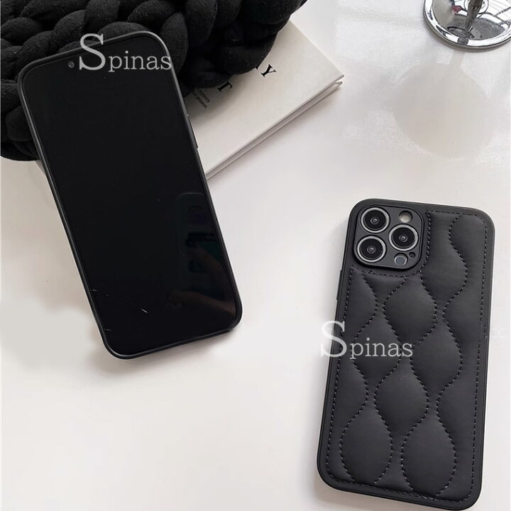 楽天市場】シンプルかっこいい 高見えブラックキルティング iphone15 