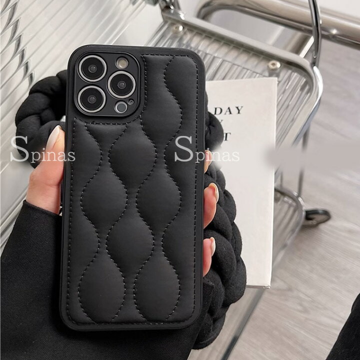 楽天市場】シンプルかっこいい 高見えブラックキルティング iphone15 