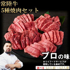 常陸牛 5種焼肉セット 選べる容量(2～3人/4～5人前) お肉ギフト 黒毛和牛 牛肉 お取り寄せグルメ ブランド牛 霜降り 国産 焼肉 贈り物 高級 誕生日 プレゼント 記念日 結婚祝い お歳暮 ラッピング 熨斗対応 冷凍 ホリイフードサービス