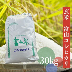 玄米 30kg　富山立山産コシヒカリ 令和5年産 【送料無料】 【お届け不可地域：北海道・沖縄・離島・中国・九州】