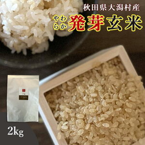 発芽玄米 無洗米 2kg 送料無料 (秋田県大潟村産 ミルキープリンセス100%) ダイエット 腸内環境 内臓脂肪 食物繊維 GABA ギャバ 特別栽培 有機 玄米 無添加 米ぬか 発酵肥料 ストレス 疲労 うつ低