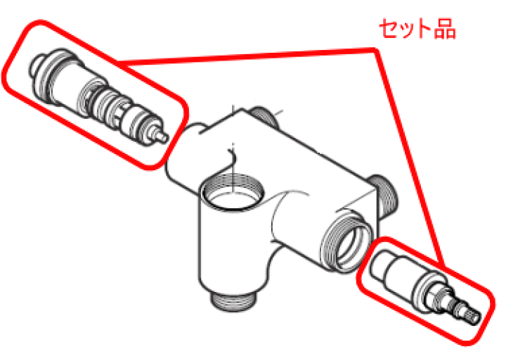 美品 KVK 旧MYM サーモカートリッジ KPS68 MC6800 MS6800等用 温調