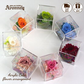 プリザーブドフラワー ミニ サイズ 【 薔薇 ギフト ボックス｜アヴォンリー 】(花言葉 愛 美) 送料無料 バラ ブリザードフラワー 誕生日 ギフト おしゃれ かわいい 人気 アクリル ケース お花 妻 彼女