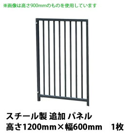 犬用サークル・ケージ部品 【スチール製 追加パネル（高さ1200×幅600mm） ×1枚　 色：グレー】