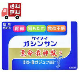 送料無料 【第2類医薬品】恵命我神散散剤3G×120包　胃腸薬　食欲不振　胃部・腹部膨満感　消化不良　胃弱　食べ過ぎ　飲み過ぎ　胸やけ　胃もたれ　胸つかえ　はきけ