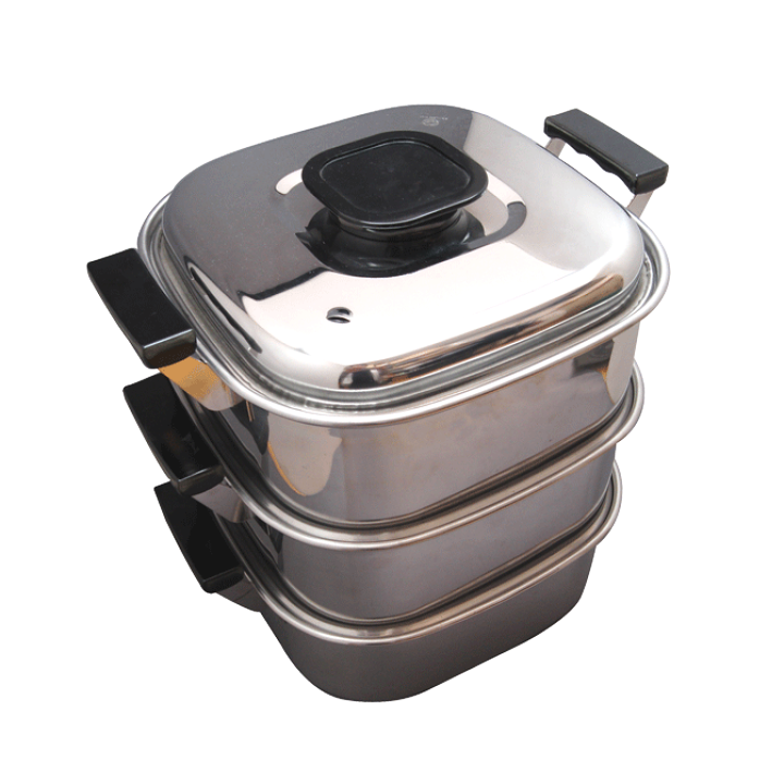 楽天市場】PE角蒸器 ステンレス製 角型 蒸器 24cm 3段（蒸すところは2