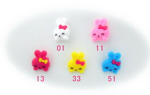 りぼんうさぎ型 キッズボタン GR986 約27×22mm