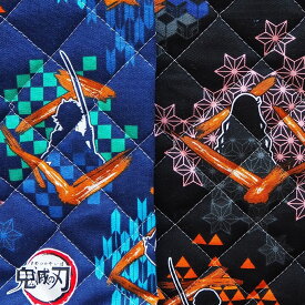持越品のため　キャラクター キルティング生地 布 鬼滅の刃 シルエット柄 GQ5085−1 2021年 入園入学 KIMETU　JAPAN　FABRIC 商用利用不可