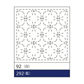 オリムパスらくらく 「刺し子　花ふきん」パック 角七宝かくしっぽうNo.292　藍