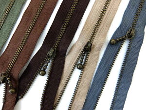 値下げYKK ボール付ファスナー50cm(AG)アンティックゴールド金具ボール部分(長さ約2cm×大ボール径約6mm)