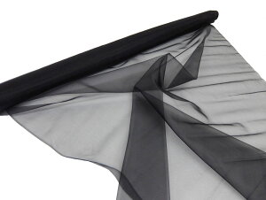 コーラル シルクオーガンジー 生地/布 180013−25ブラック 巾:約105cm 商用利用可能