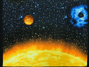 値下げ 3382-99 パネル柄生地 布 輸入 USAコットン プラネッツ オブ ザ サン 3382−99 アイ ウォント マイ スペース 太陽 地球 月 火星 水星 金星 彗星 カンヴァス ベナーテックス 商用利用可能