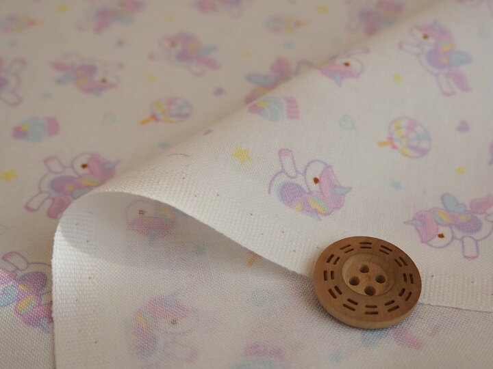 楽天市場 メーカー廃盤 入園入学 シーチング生地 布 ゆめかわ ユニコーンスイーツ ｈｓｋ４８９ 女の子向け ゆめかわいい柄 商用利用可能 京都カナリヤ手芸店