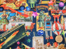 輸入 USAコットン 生地 布 トイチェスト　おもちゃ箱　ビンテージ物ATXD-22918-200 ロバートカフマン 商用利用可能