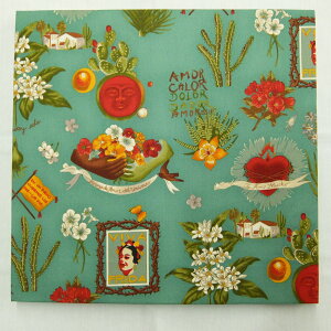 �t�@�u���b�N�p�l�� ��45×45×3cm Viva Frida ���B���@ �t���[�_ 1406D-Blue �A���L�T���_�[�w�����[ �l�R�|�X�s��