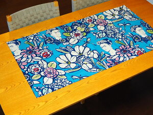 t[NX 55×105cm n z USARbg Cactus Flower 8359B Blue t[_ ALT_[w[ pp\