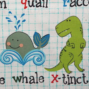 生地 輸入 USAコットン ウォッチミーABC 7905A-Natural 動物柄アルファベット アレキサンダーヘンリー 商用利用可能 1パネル約61cmです。