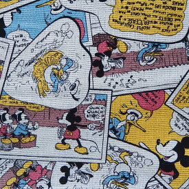 キャラクター コットンリネン パナマメッシュ生地 布 ディズニー ミッキーマウス G7427−1 コミック柄 2022年6月 入園入学 商用利用不可