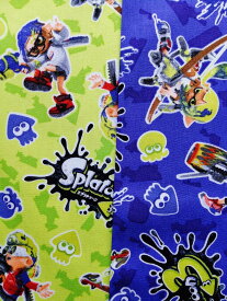 キャラクター オックス生地 布 スプラトゥーン3 Splatoon3 G3045−1 2023年 入園入学 レッスンバッグ 体操着入れ 巾着袋に 商用利用不可