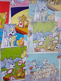 キャラクター シーチング生地 布 トムとジェリー Tom & Jerry コミック柄 G3648−1 2023年 入園入学 商用利用不可