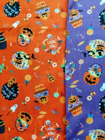 メーカー完売　コットン シーチング生地 布 ハロウィン AP35401-1 キャンディ カップケーキ おばけ かぼちゃ ハンドメイド　ソーイング　商用利用可能 JAPAN FABRIC